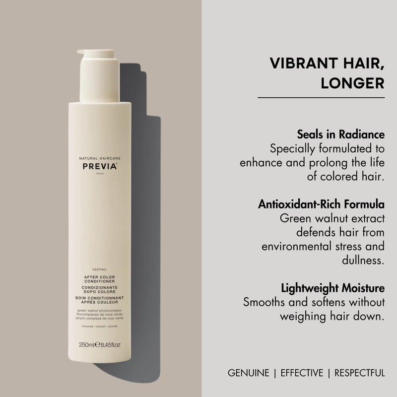 PREVIA Keeping Organic Green Walnut Colour Shine Coloured Hair Conditioner 250 ml - Image 4